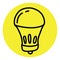 Cheap electricity lightbulb, icon