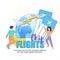 Cheap Flights Square Banner, Copy Space. Traveling