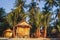 Cheap hotel on the beach, straw hut