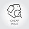 Cheap price icon. Badge price-tag for stores, sites and mobile apps. Label for offers, discounts, sales, black friday