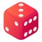 Cheat dice icon, isometric style