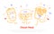 Cheat meal day poster card with cute characters hamburger, cup and fries modern design for promotion