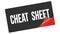 CHEAT  SHEET text on black red sticker stamp