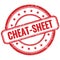 CHEAT-SHEET text on red grungy round rubber stamp