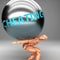 Cheating as a burden and weight on shoulders - symbolized by word Cheating on a steel ball to show negative aspect of Cheating, 3d