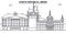 Chech Republic, Brno architecture line skyline illustration. Linear vector cityscape with famous landmarks, city sights