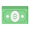 Check this beautiful icon of bitcoin banknote, paper currency, cryptocurrency