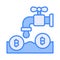 Check this beautiful icon of bitcoin faucet, editable vector design, money tap