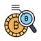 Check this beautiful vector design of bitcoin research in trendy style