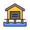 Check this beautifully designed icon of beach house in modern style