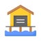Check this beautifully designed icon of beach house in modern style