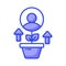 Check this beautifully designed icon of employee growth in trendy style, ready to use vector