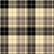 Check black beige fabric textil