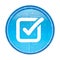Check box icon floral blue round button