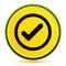 Check box icon lemon lime yellow round button illustration