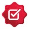 Check box icon misty rose red starburst sticker button