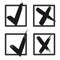 Check box list icons set, black isolated on white background, vector illustration.