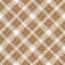 Check brown beige textile seamless pattern. Vector illustration.