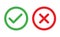 Check and Cancel Button. Yes and No symbol. Accepted and Rejected, Approved and Disapproved Web Button