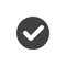 Check, checkmark flat icon. Round simple button, circular vector sign.