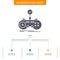 Check, controller, game, gamepad, gaming Business Flow Chart Design with 3 Steps. Glyph Icon For Presentation Background Template