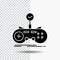 Check, controller, game, gamepad, gaming Glyph Icon on Transparent Background. Black Icon