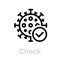 Check Coronavirus icon. Editable line vector.