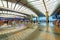 Check in counters at Changi International Airport which is located in Singapore.