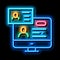 Check Document neon glow icon illustration