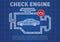 Check engine car diagnostics vector illustration