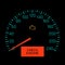 Check engine light on speedometer display. Vector illustration