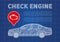 Check engine vector illustration