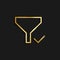 check, filter gold icon. Vector illustration of golden