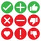 Check icon mark sign set vector illustration. stock correct checklist box. tick heart x ok true cancel list.  green and red on