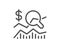 Check investment line icon. Business audit sign. Vector