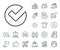 Check line icon. Approved Tick sign. Salaryman, gender equality and alert bell. Vector
