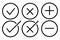 Check line mark icon vector symbol. tick in the circle. ok correct wrong box. isolated illustration on white background. quality