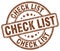 check list brown stamp