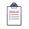 Check List Flat Clipboard. Vector document illustration