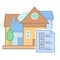Check list houses icon. Simple line, outline vector elements of color real estate market icons for ui and ux, website or mobile