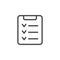 Check list line outline icon