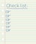 Check list on a lined paper sheet, hand written by pen vector il