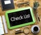 Check List on Small Chalkboard. 3D.