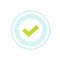 Check mark approval stamp icon vector isolated, concept of verified guarantee or recommended seal label with checkmark