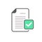 Check mark document file page verified icon