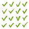 Check mark green icons set isolated on white. Ticks for questionnaire  checklist  must to do  task list