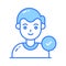 Check Mark on human avatar, well designed icon of authorized user, selected candidate, verified user