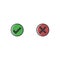 Check mark icon. Approve and cancel symbol for design project. Flat button yes and no. Good and bad. Appove and cancel