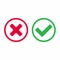 Check mark icon signs vector illustration. Yes or no, right and wrong flat design version of check mark buttons.