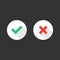 Check mark icons. Tick and cross icons
